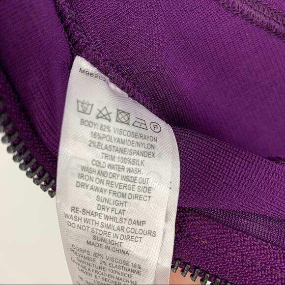 French Connection Purple Bodycon Dress Size 2 - Picture 4 of 6